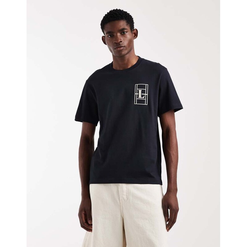 Lacoste relaxed fit logo t-shirt in black