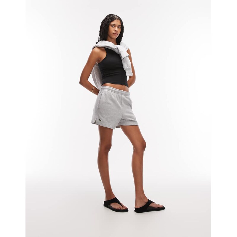 Lacoste classic logo jersey shorts in grey 113881751