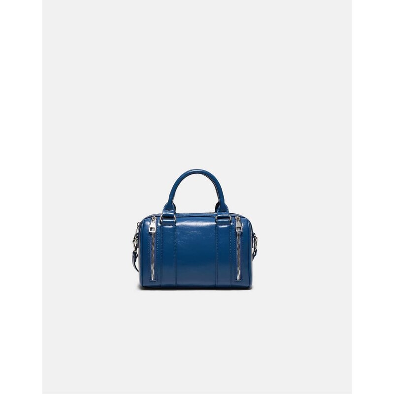 Stradivarius Crossbody bag with zip details in blue 113881789