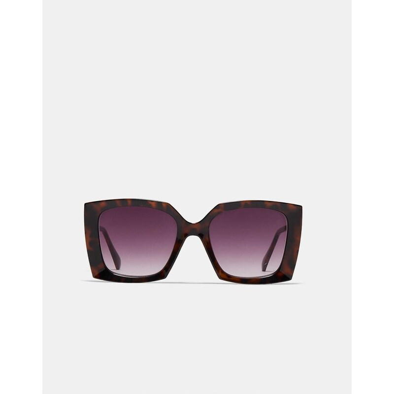 Stradivarius Square resin sunglasses in brown 113881791