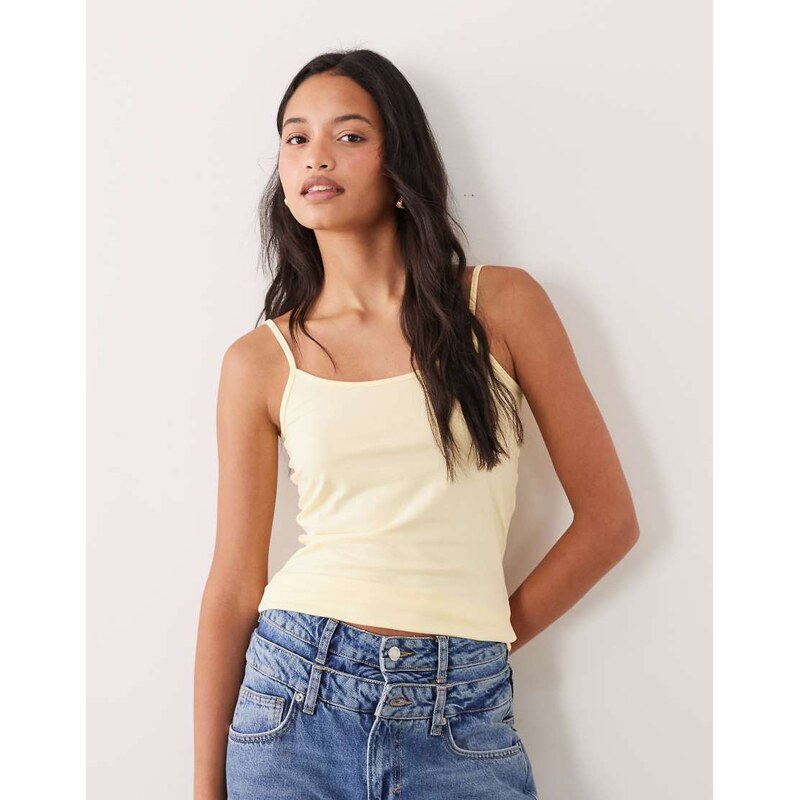 JDY strappy tank top in buttermilk-Yellow 115519650