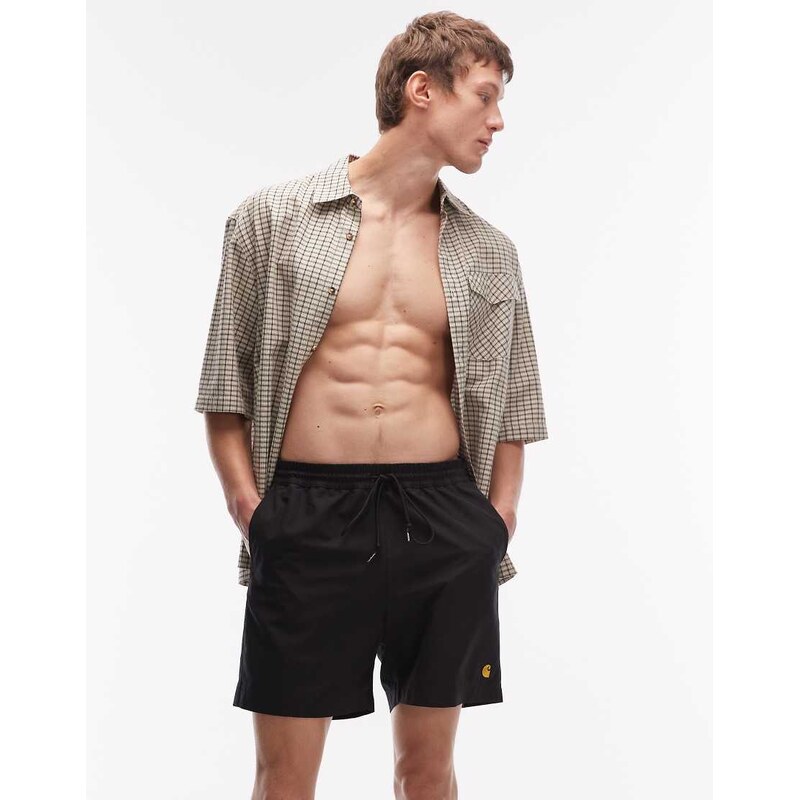 Carhartt WIP chase swim trunks in black