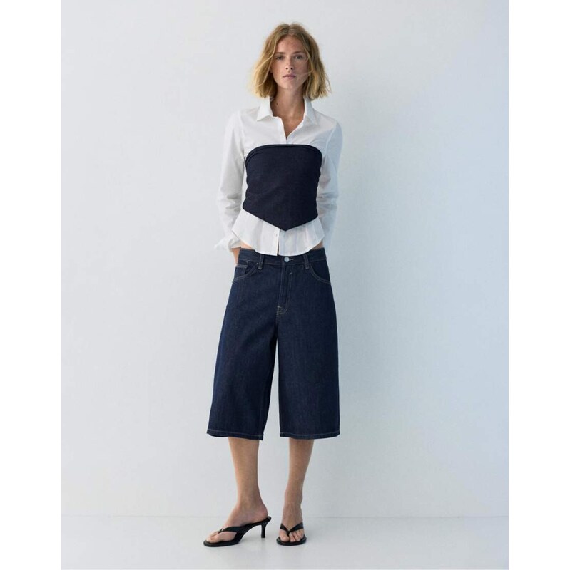 Pull&Bear Low-rise jorts in navy