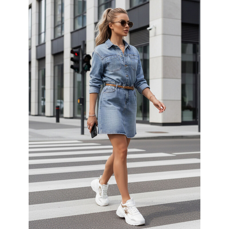 FashionStreet Dámské mini šaty JINELLA EY2569 Jeans modrá - Fashion 113882860