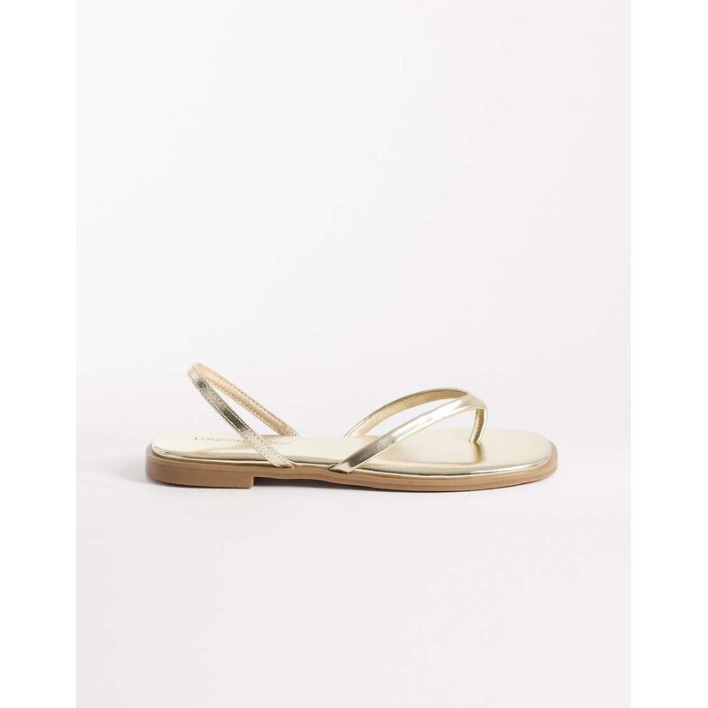 London Rebel Florie flat sandal in gold 115684627