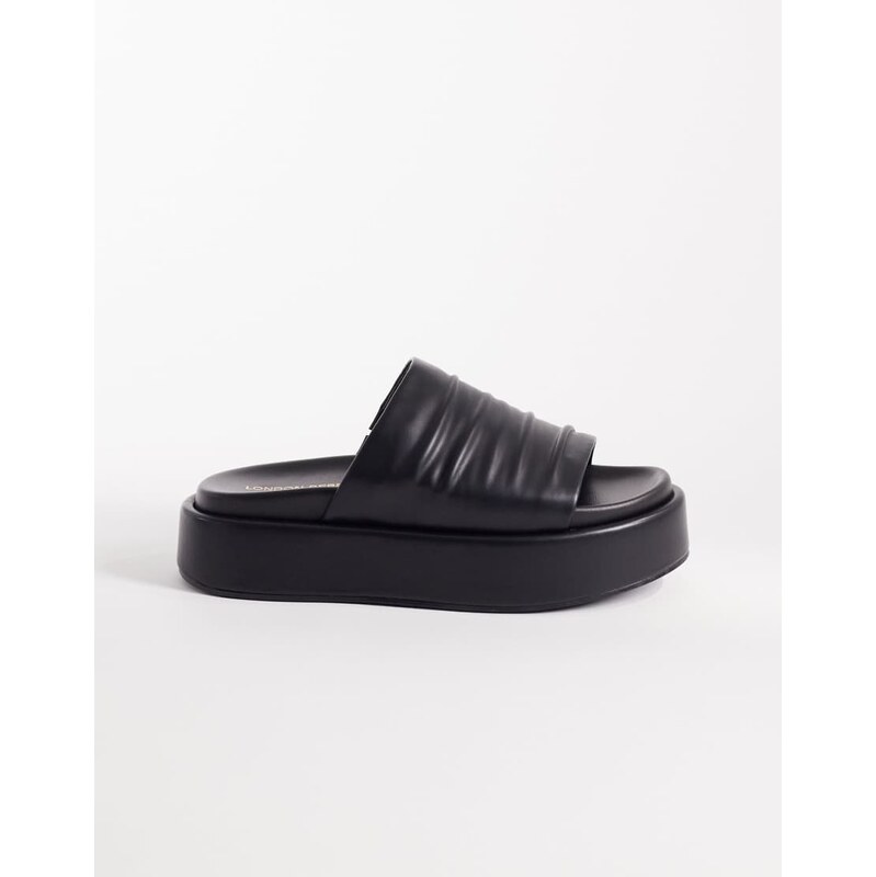 London Rebel flatform slider in black