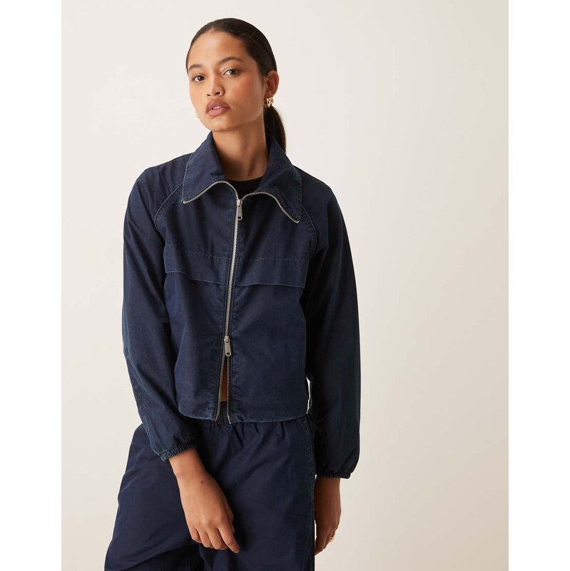 Calvin Klein Jeans denim nylon jacket co-ord in dark navy-Blue