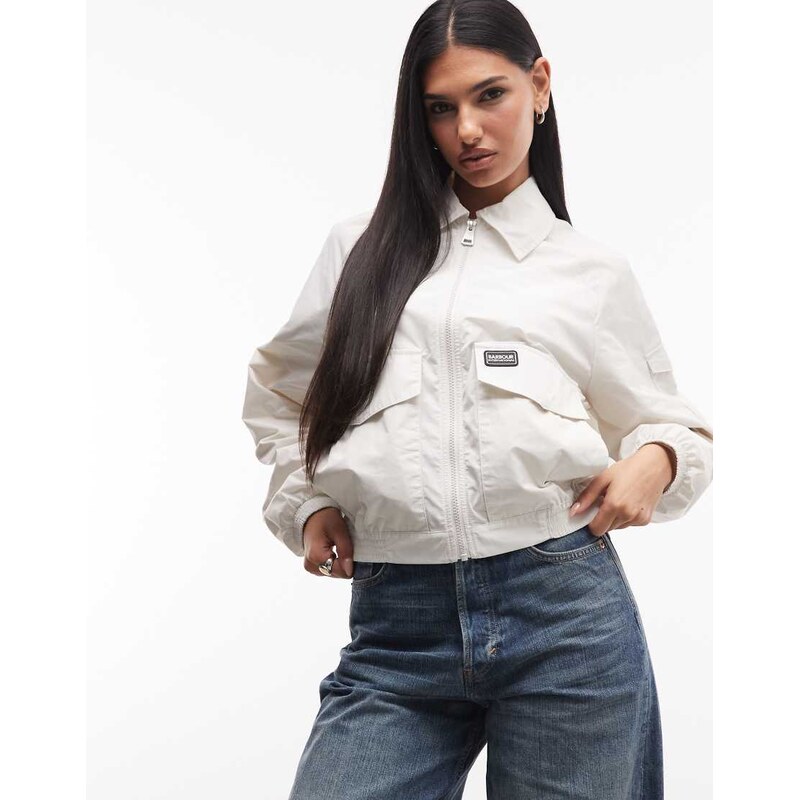 Barbour International Liya cropped showerproof harrington jacket in 114425851
