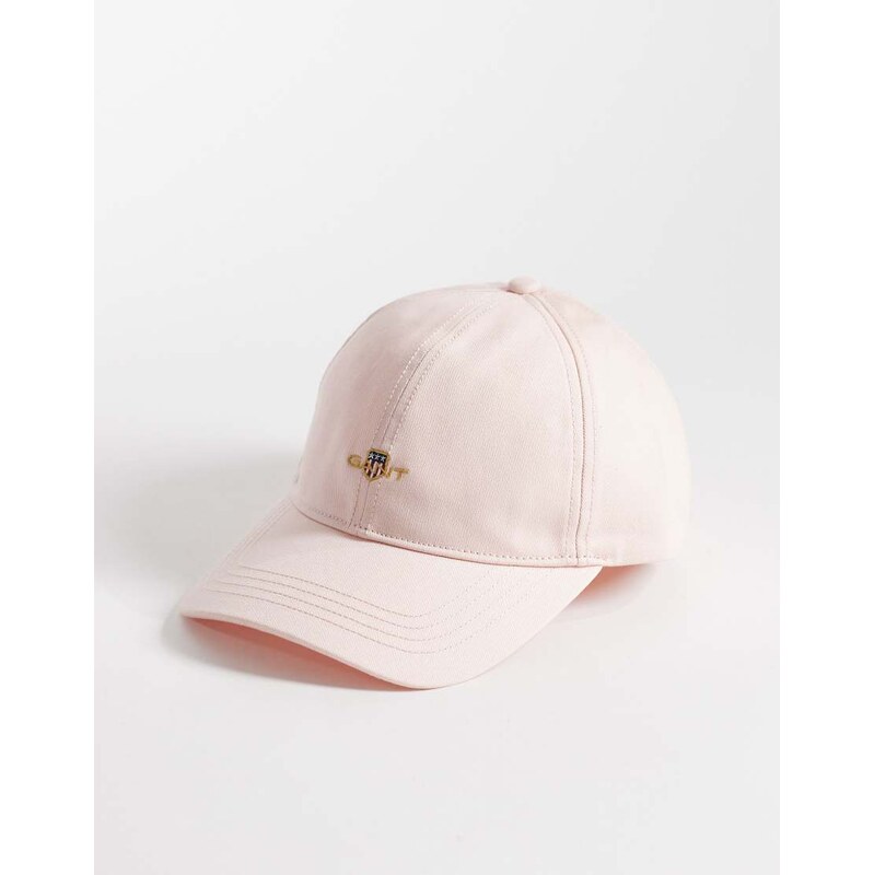 GANT shield logo cotton twill baseball cap in light pink