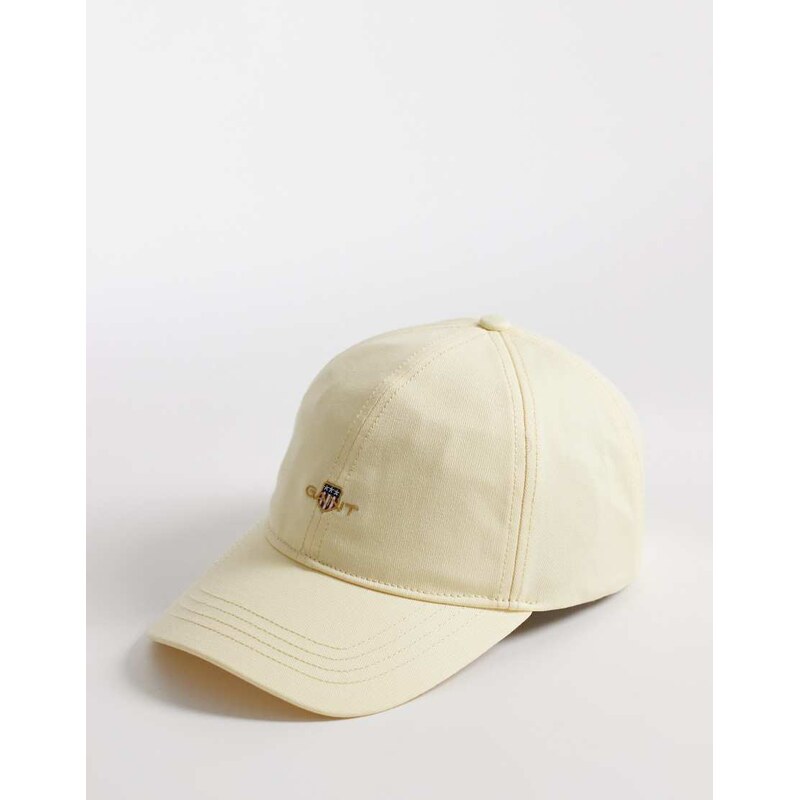 GANT shield logo cotton twill baseball cap in butter yellow 114351257