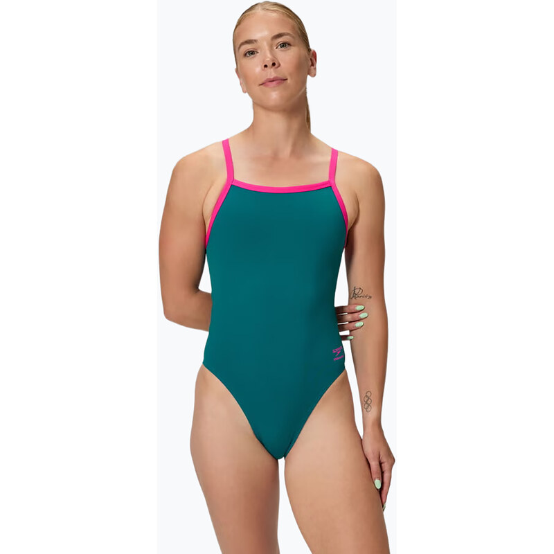 Dámské jednodílné plavky Speedo Solid Turnback peacock