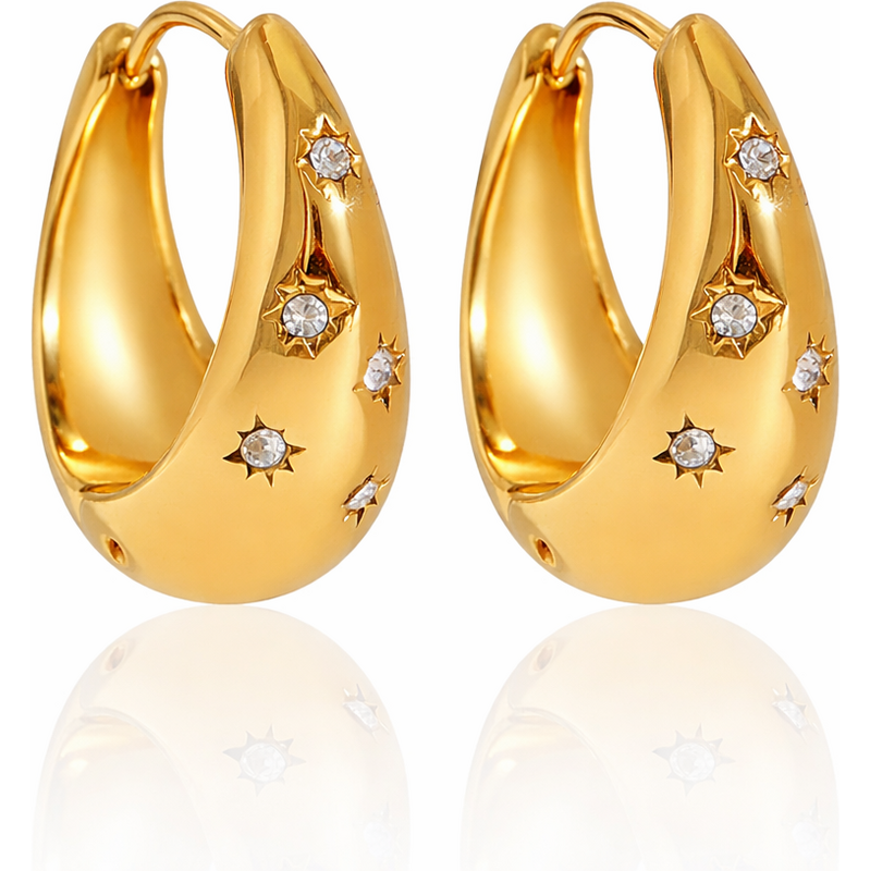 ELENYS Stella – pozlacené náušnice 18K žluté zlato 113885018