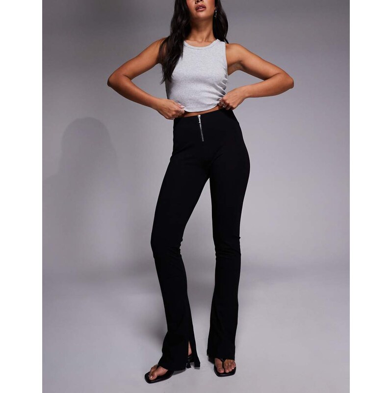 Hugo Blue Nuflare front zip trousers in black 115531961