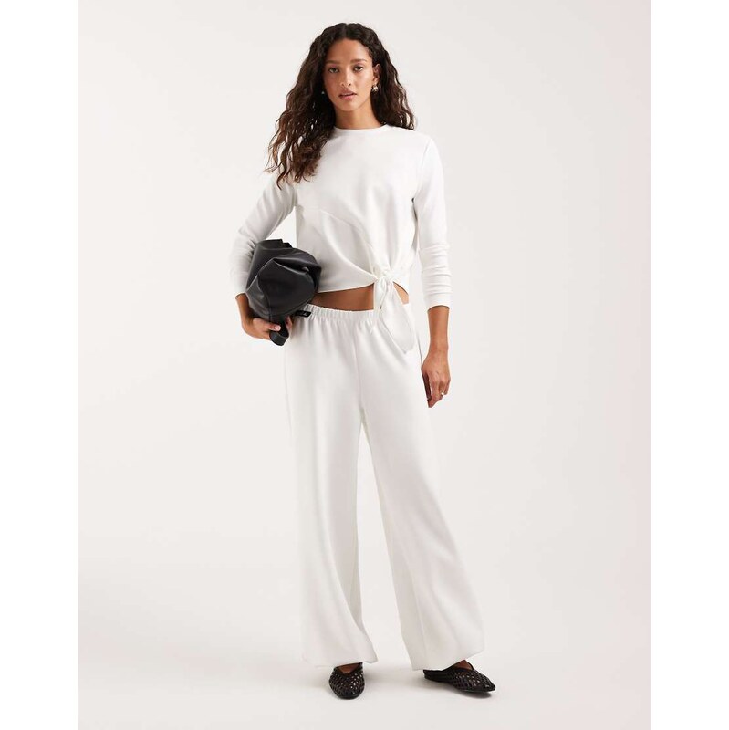 4th & Reckless modal balloon leg trousers co-ord in white 113885283
