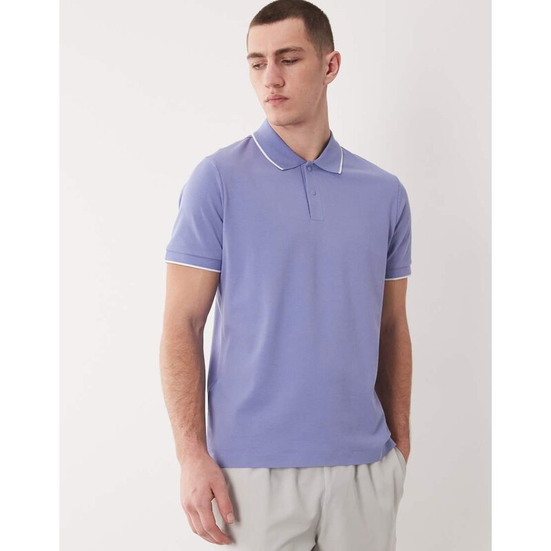 Mango performance thermo-regulating polo t-shirt with contrast