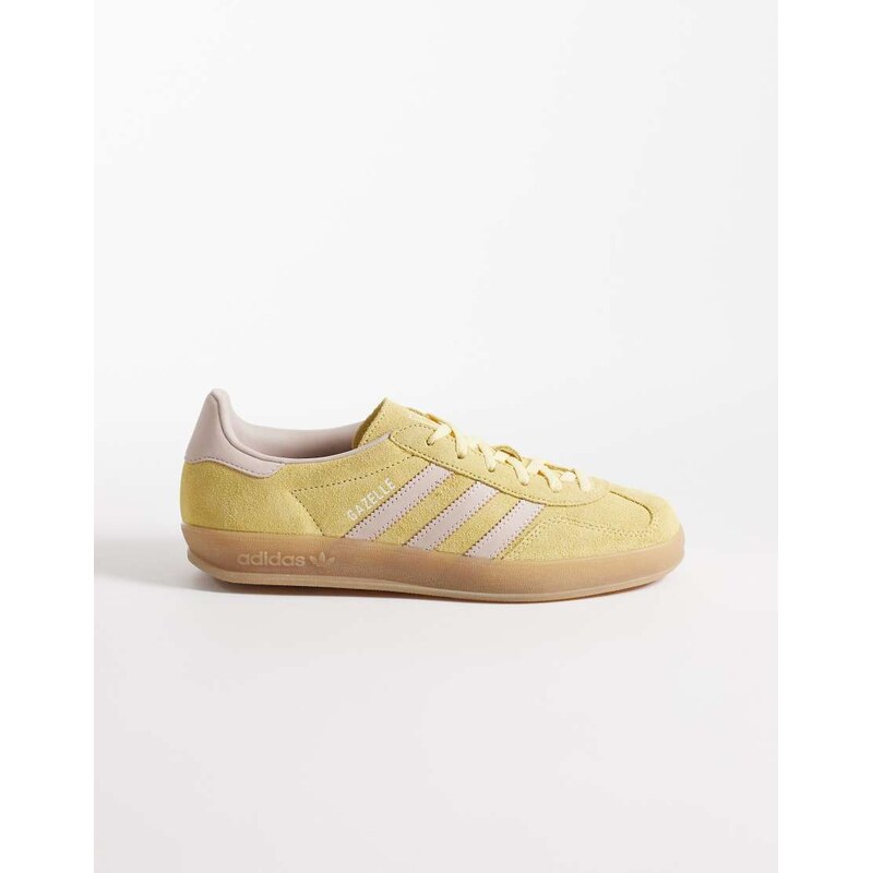 adidas Originals Gazelle Indoor trainers in pastel yellow and