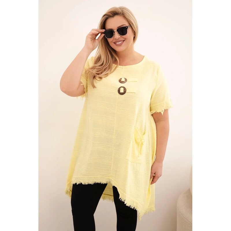 K-Fashion Dámské bavlněné šaty Plus Size s delším zadním dílem a