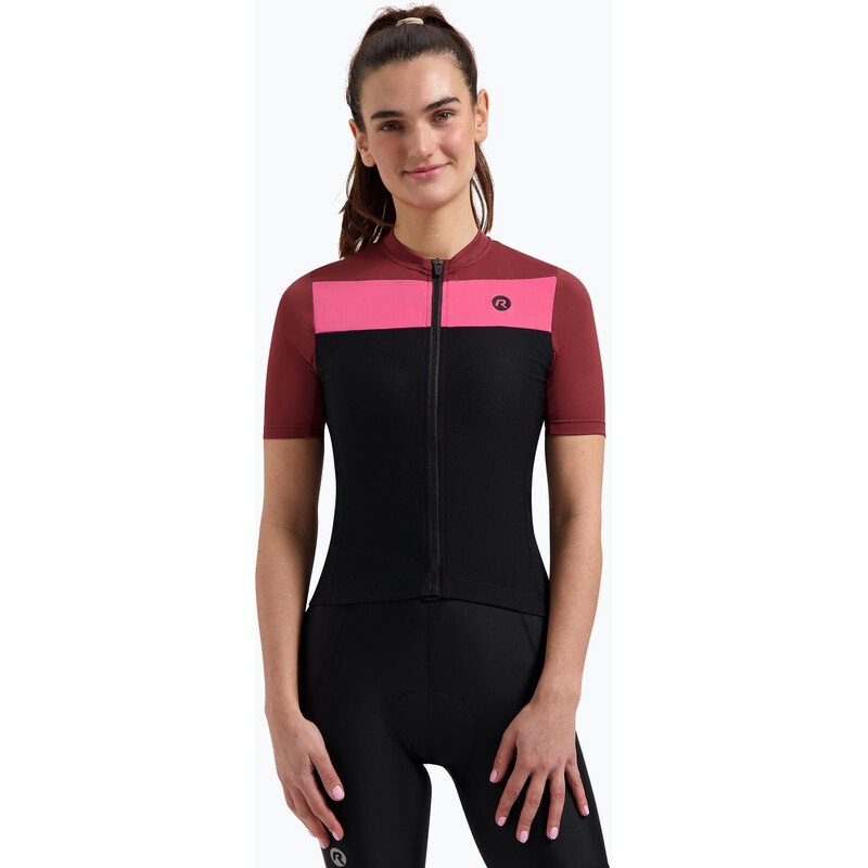 Dámský cyklistický dres Rogelli Core Block W black/bordeaux/pink