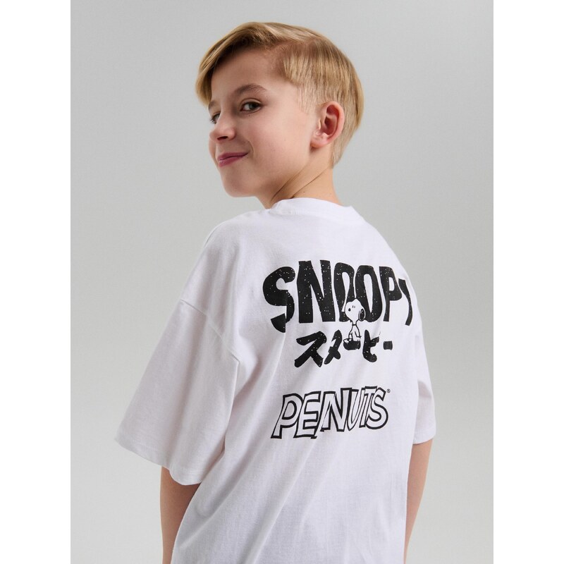 Sinsay - Tričko s potiskem na zádech Peanuts - bílá