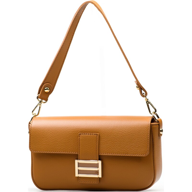 Blaire Kožená crossbody kabelka Diana koňakově hnědá