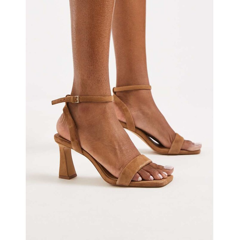 Aldo Austorai heeled sandal in brown suede 114082365