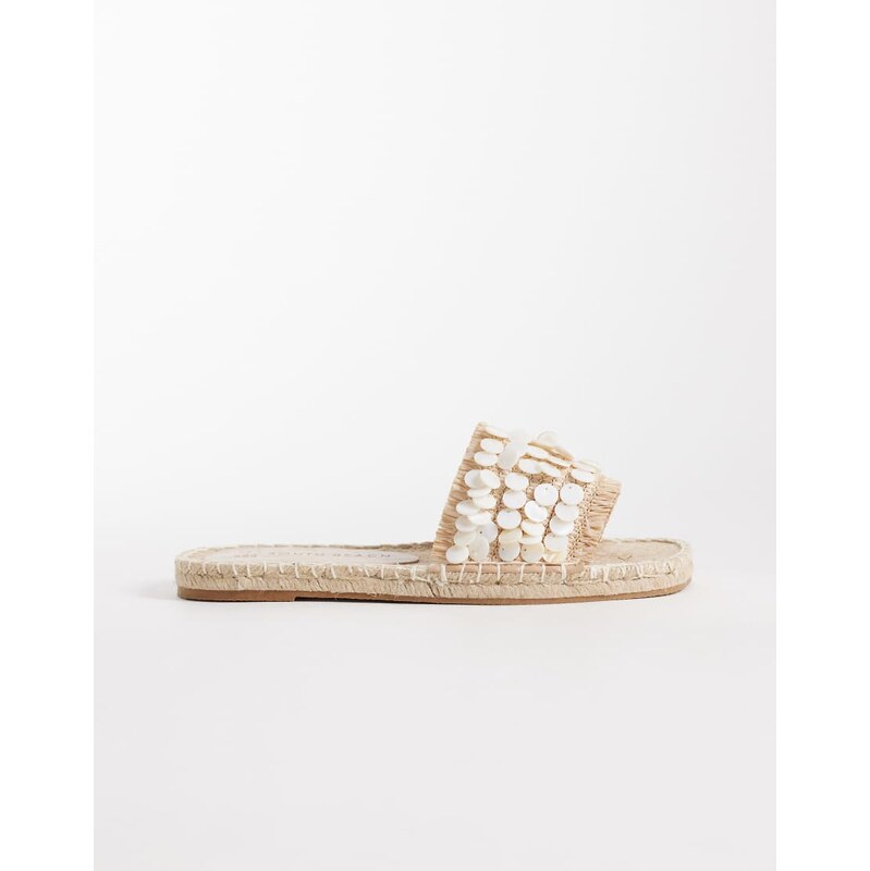 South Beach strap sandals with shells in natural-Neutral