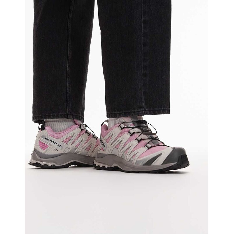 Salomon XA Pro 3D trainers in pink frosting and lilac ash 114082392