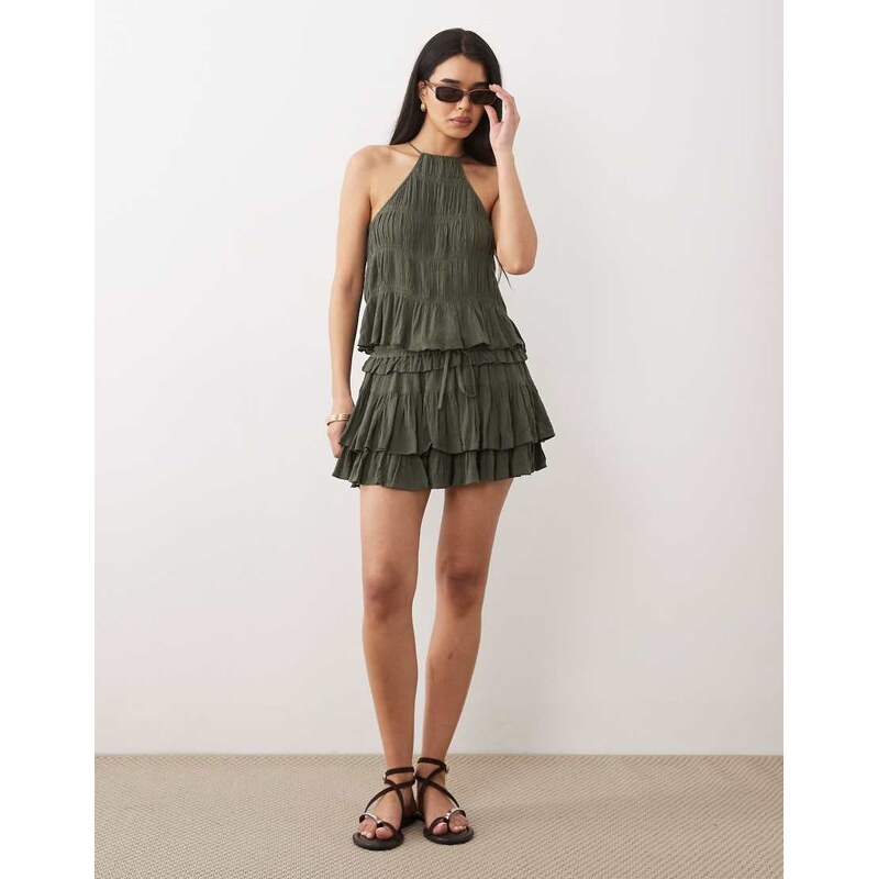 Iisla & Bird rara mini skirt in olive-Green