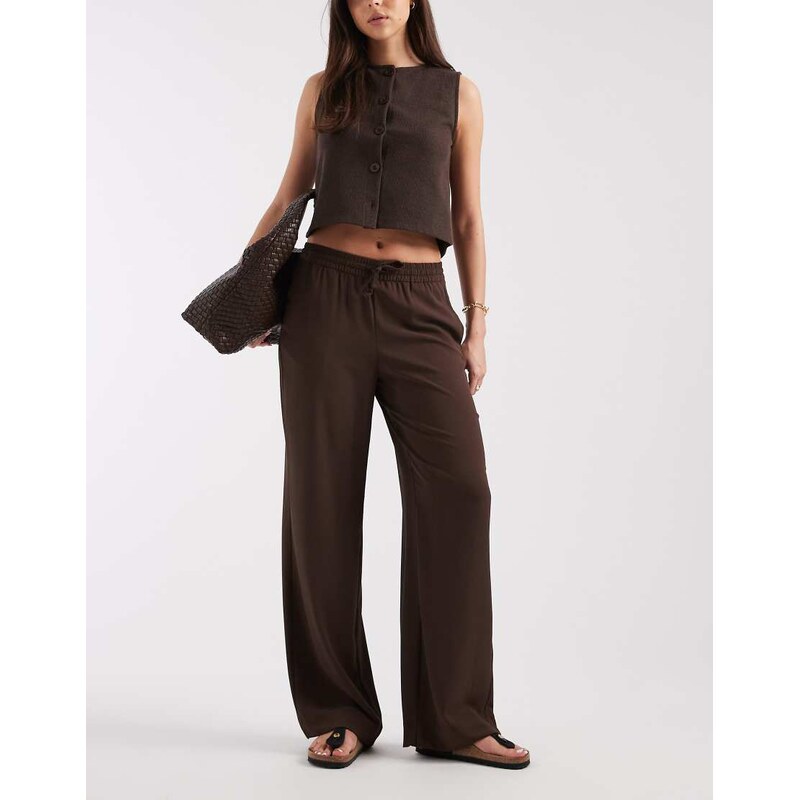 JJXX drawstring trousers in brown 115520636