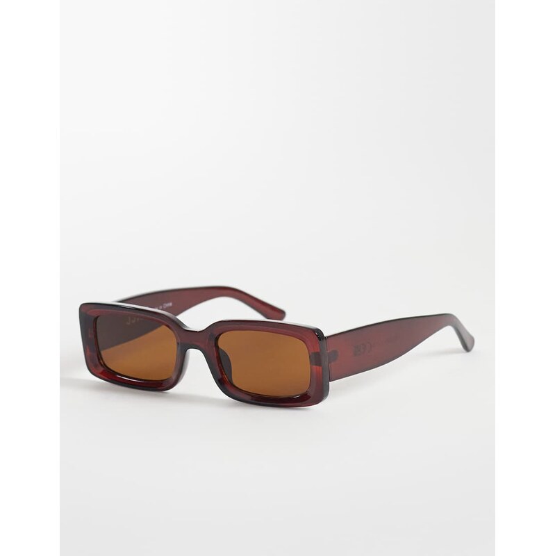 JJXX square sunglasses in burgundy-Red