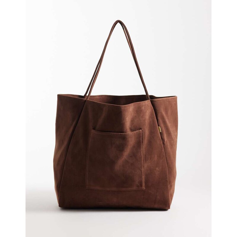 JJXX faux suede tote bag in brown