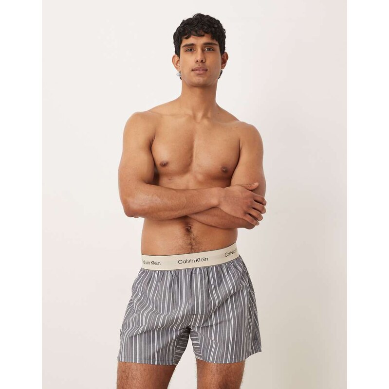 Calvin Klein Heritage Cotton boxers in blue stripe