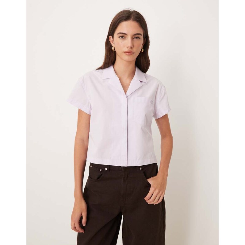 Calvin Klein Jeans boxy cotton poplin shirt in lilac-Purple
