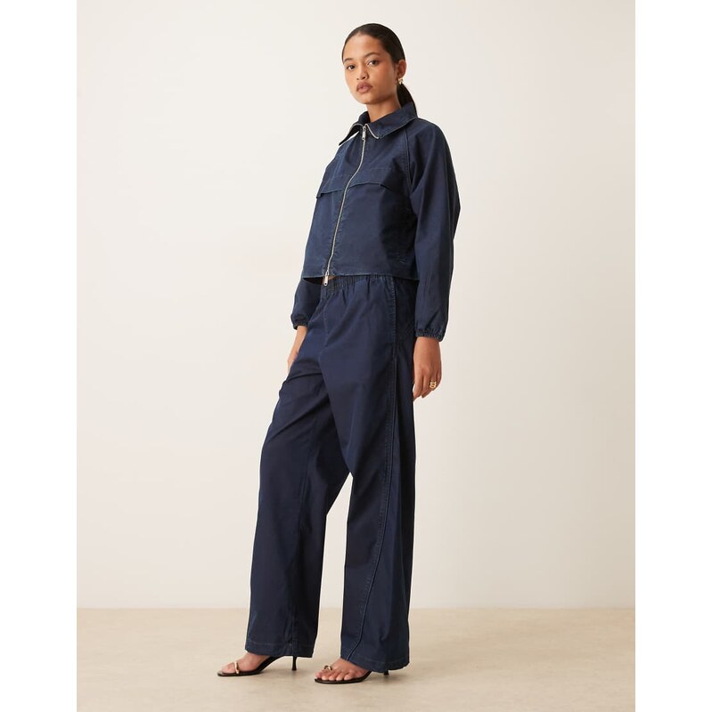 Calvin Klein Jeans denim nylon parachute pant co-ord in dark