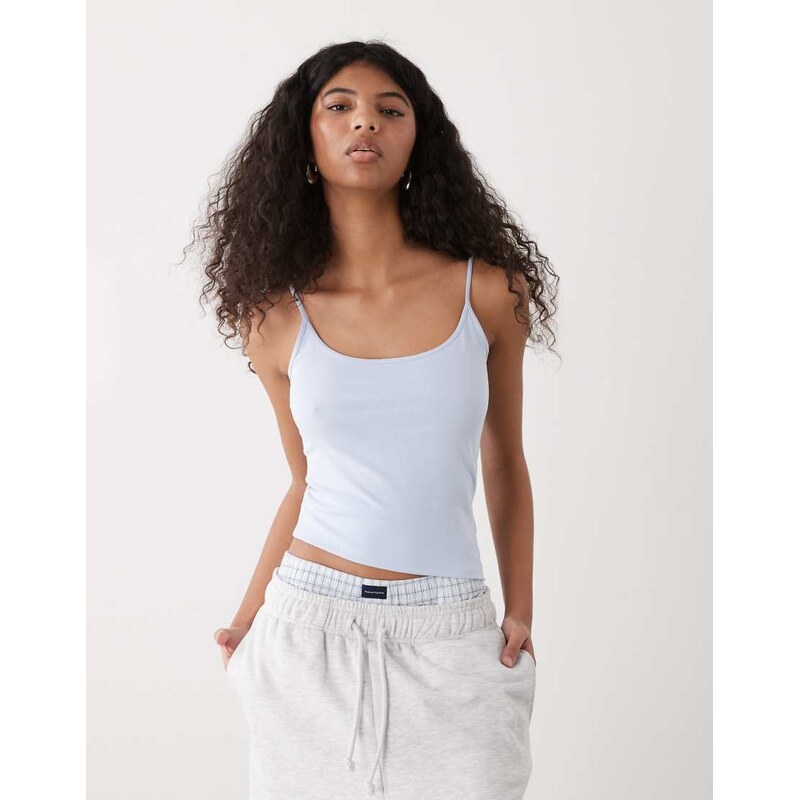 Weekday strappy vest top in light blue 115521700