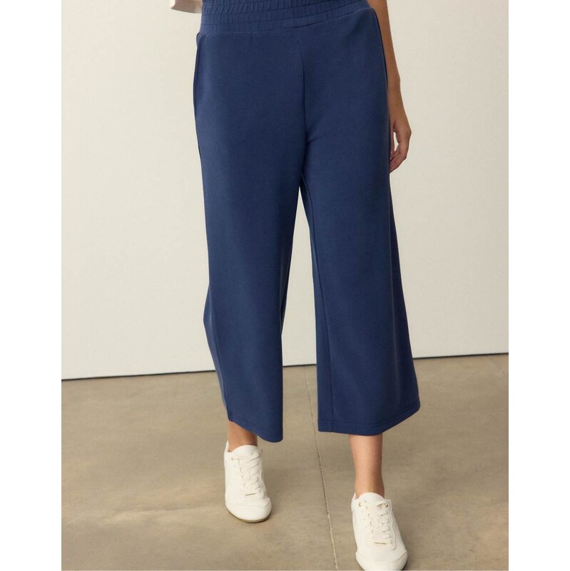 Stradivarius Soft-touch culottes in dark blue-Navy