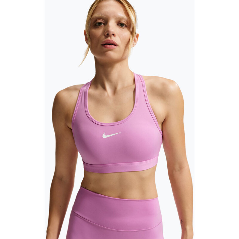 Sportovní podprsenka Nike Swoosh Medium Support light magenta