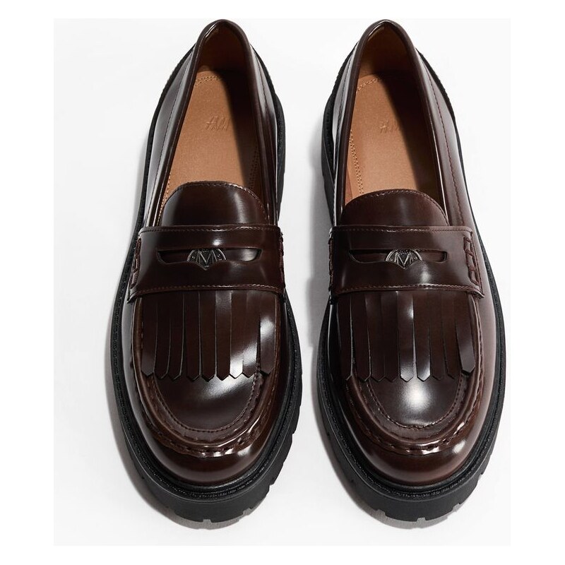 H&M - Mokasíny lemované třásněmi - hnědá 108171960