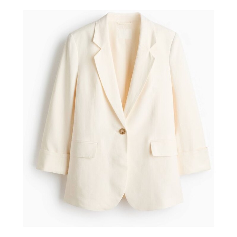 H&M - Sako z lněné směsi - bílá 114085295