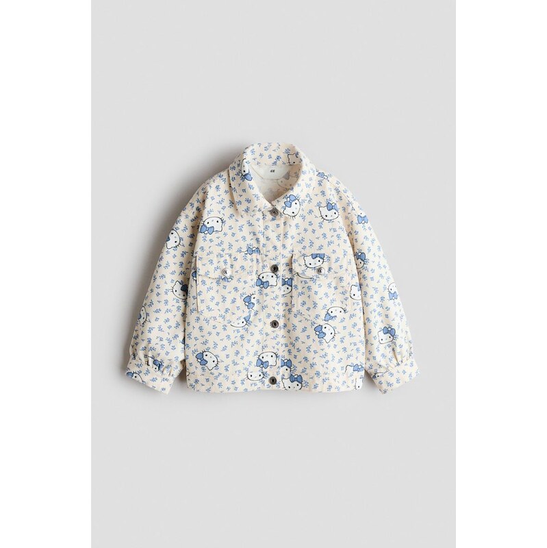 H&M - Keprová bundas potiskem - Krémová/Hello Kitty
