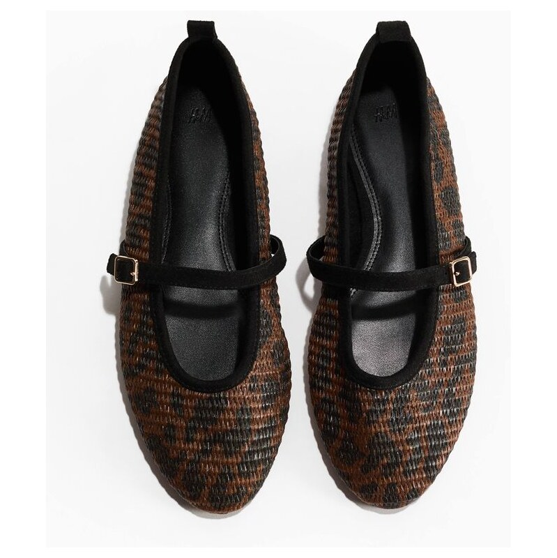 H&M - Slaměné balerínky Mary Jane - béžová 114085455