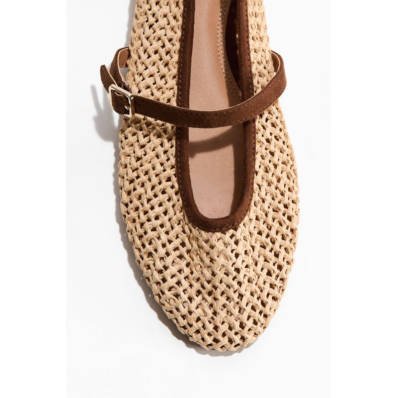 H&M - Slaměné balerínky Mary Jane - žlutá 114085620