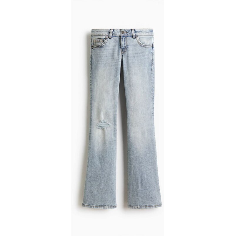 H&M - Flared Low Waist Jeans - Světlý Denim Blue