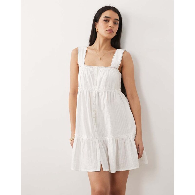 Iisla & Bird button down mini beach dress in white