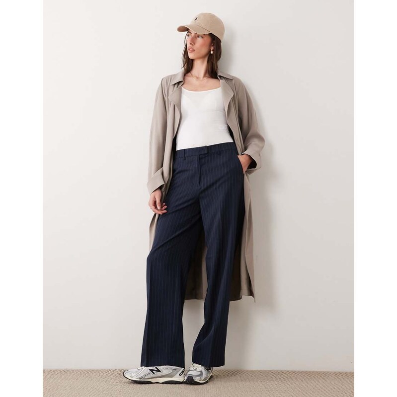 ASOS DESIGN soft longline trench in mushroom-Grey