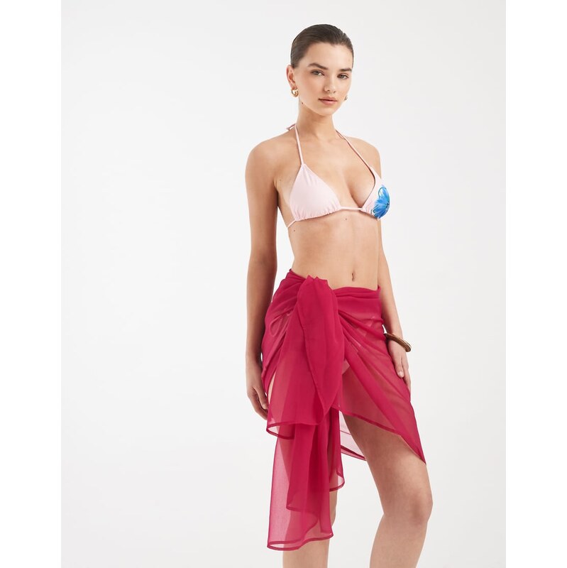 Aray tie sarong in cherry pink