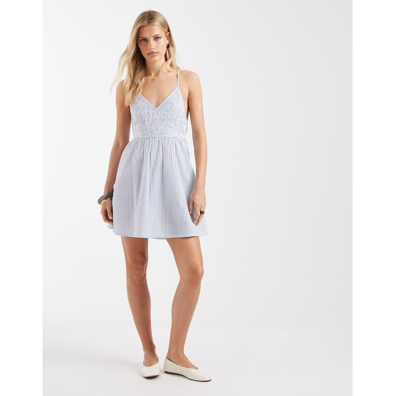 Aray mini beach dress in blue stripe