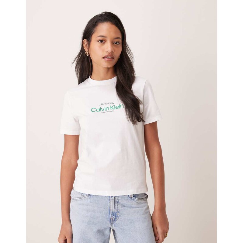 Calvin Klein Jeans classic logo t-shirt in white