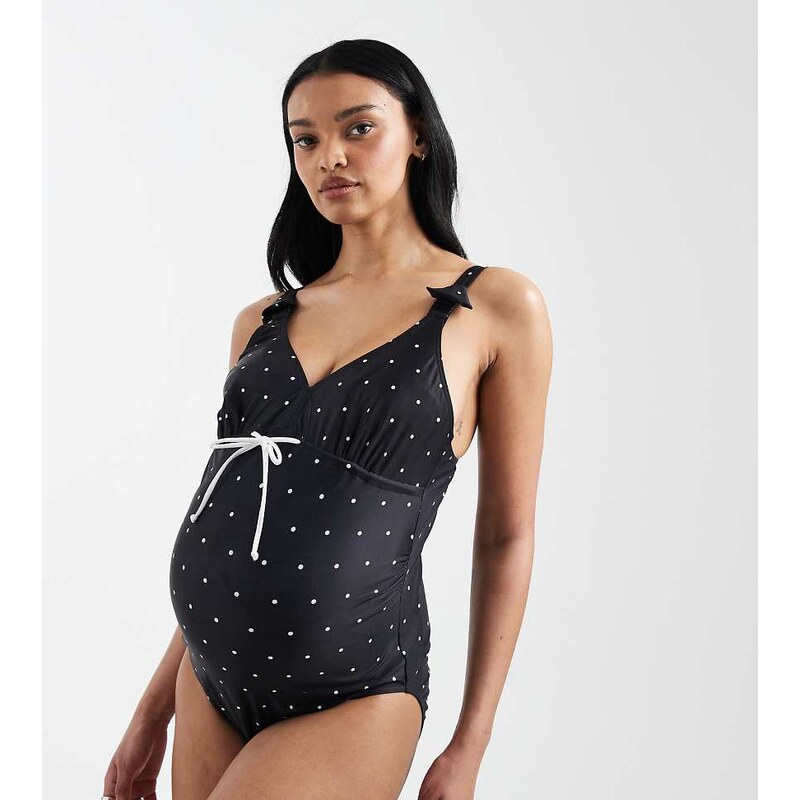 Mama.licious Mamalicious Maternity tie front swimsuit