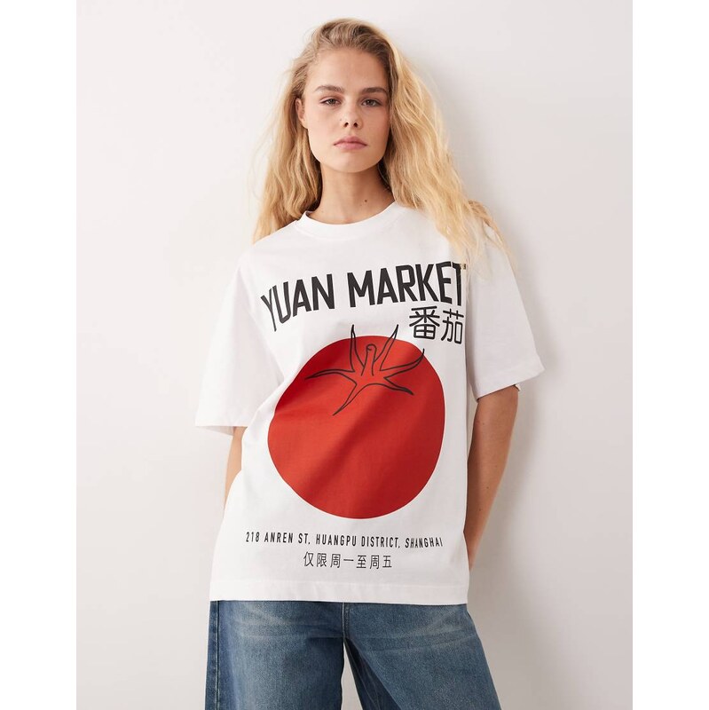 ASOS DESIGN short sleeve oversized t-shirt with tomato graphic